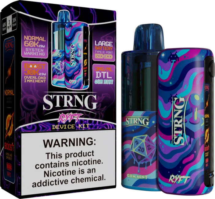 Gum Mint DTL Shisha Hookah STRNG KIT package and device