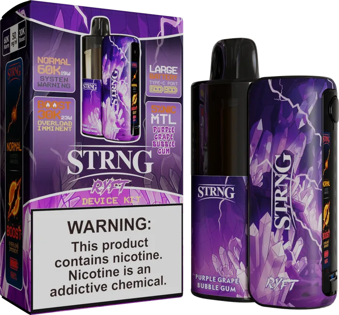 Purple Grape Bubble Gum STRNG KIT package and device