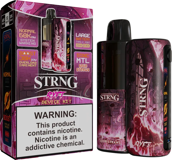 Sour Straws STRNG KIT package and device