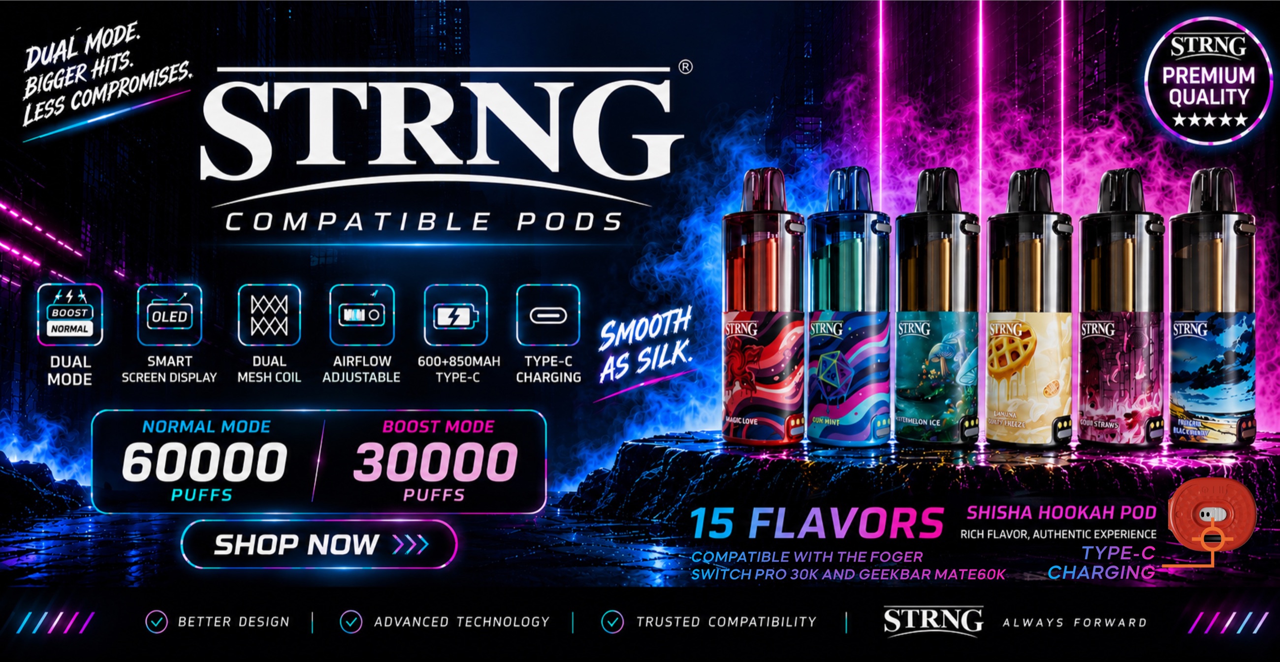 STRNG compatible pods product banner
